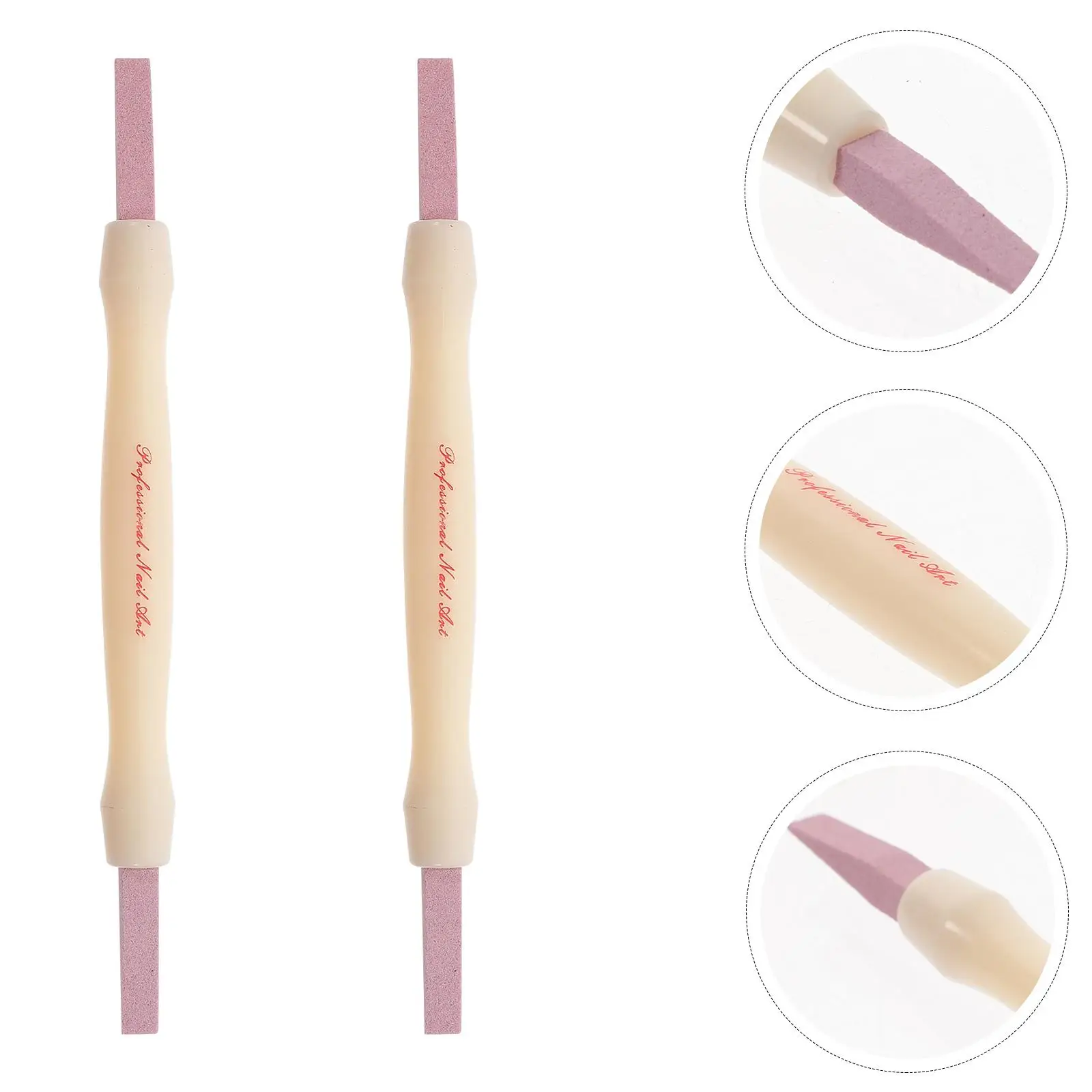 2Pcs Double Headed Pumice Rod Nail Buffer File Care Tool Manicure Scrub Buffing Polishing Pen Dead Skin Remove Trimmer Stick