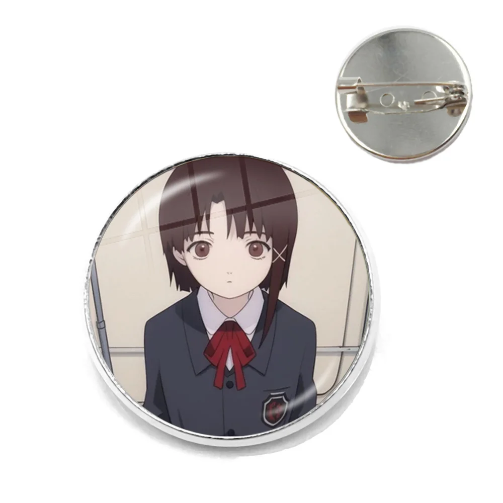 Anime Serial Experiments Lain Button Pin Jewelry Cartoon Brooch Badge Handmade Anime Badges on Backpack Accessories Gift