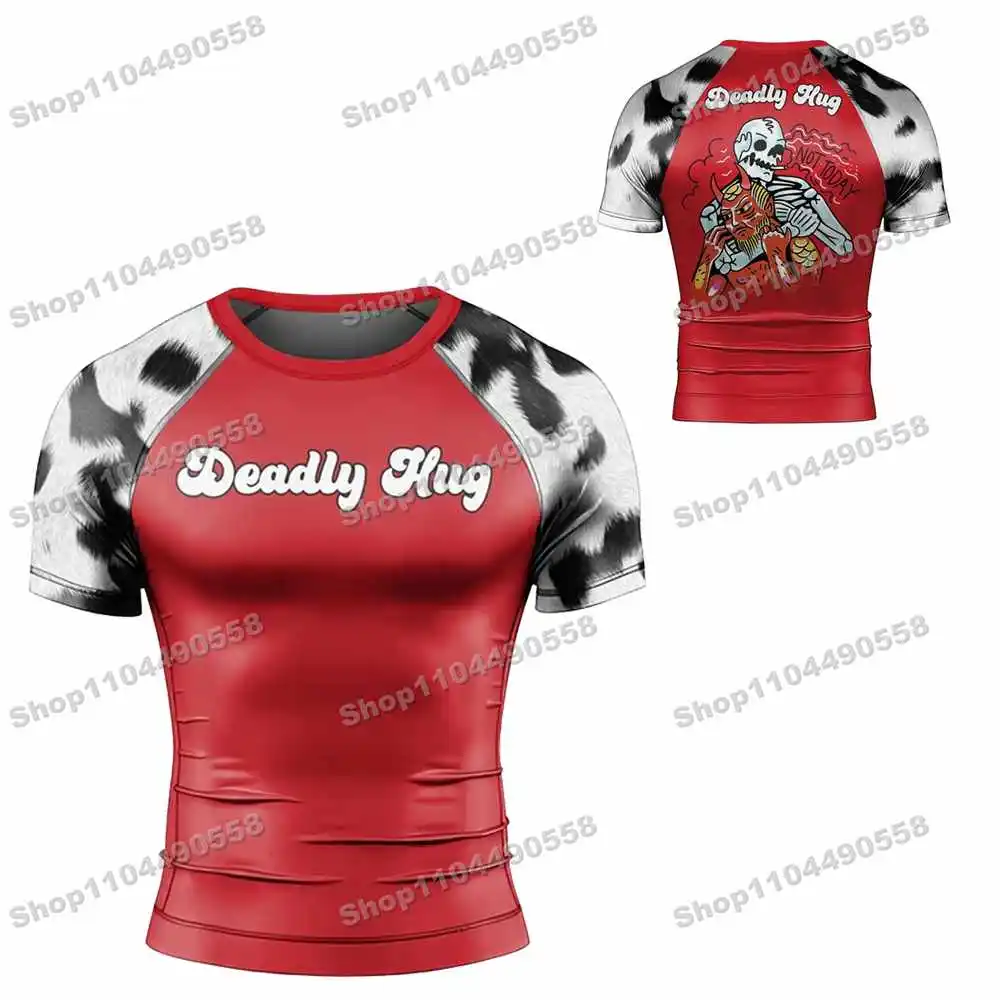 11th Kinds Of Newly Rash Guards Surfing Beach T-Shirts Swimwear Diving Gym Short sleeves MMA BJJ Men Jiu Jitsu Fitness Sets view 4