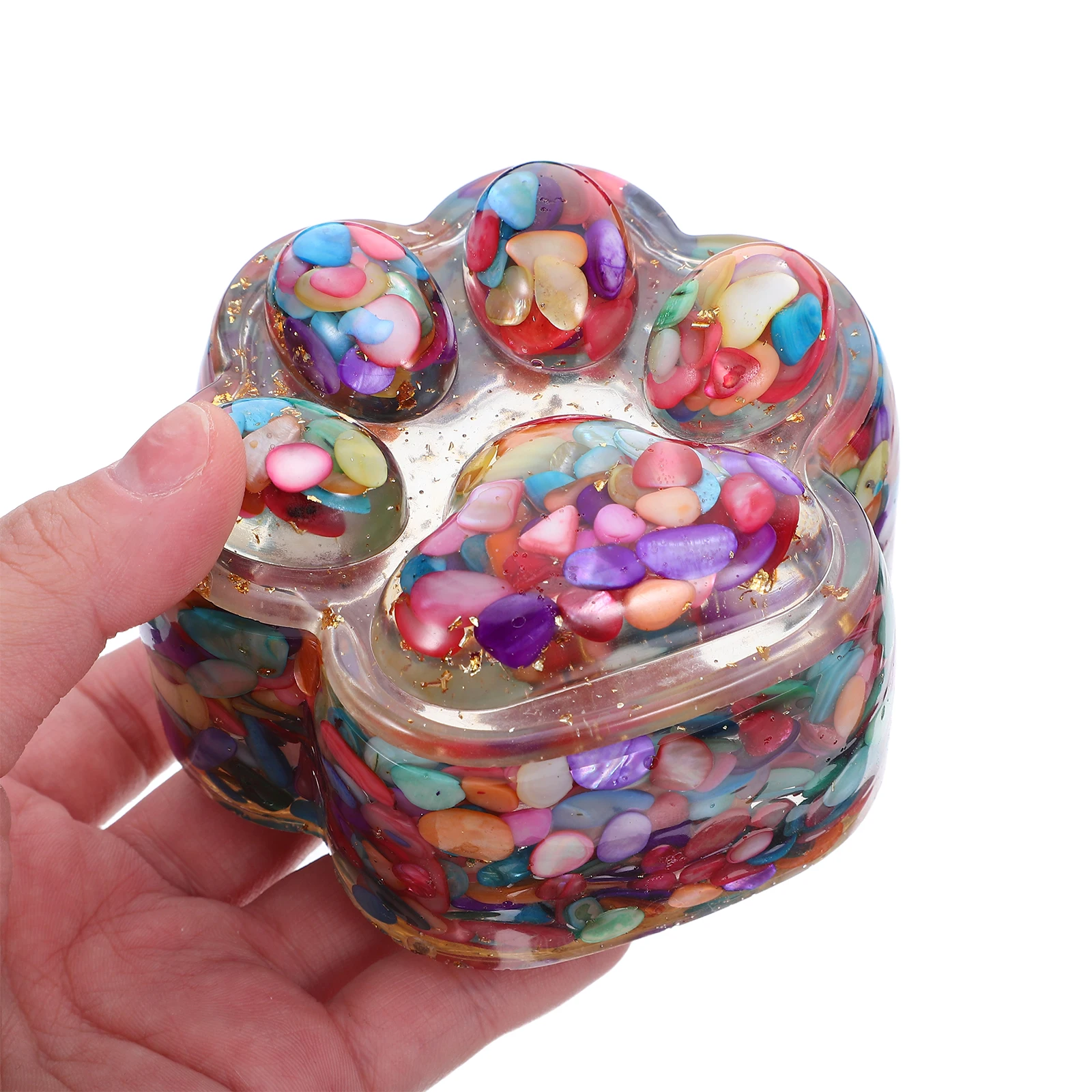 

Cute Crystal Kitten Shaped Trinket Box Jewelry Holder Storage Container For Home Bedroom Living Room Decoration Paw Statue