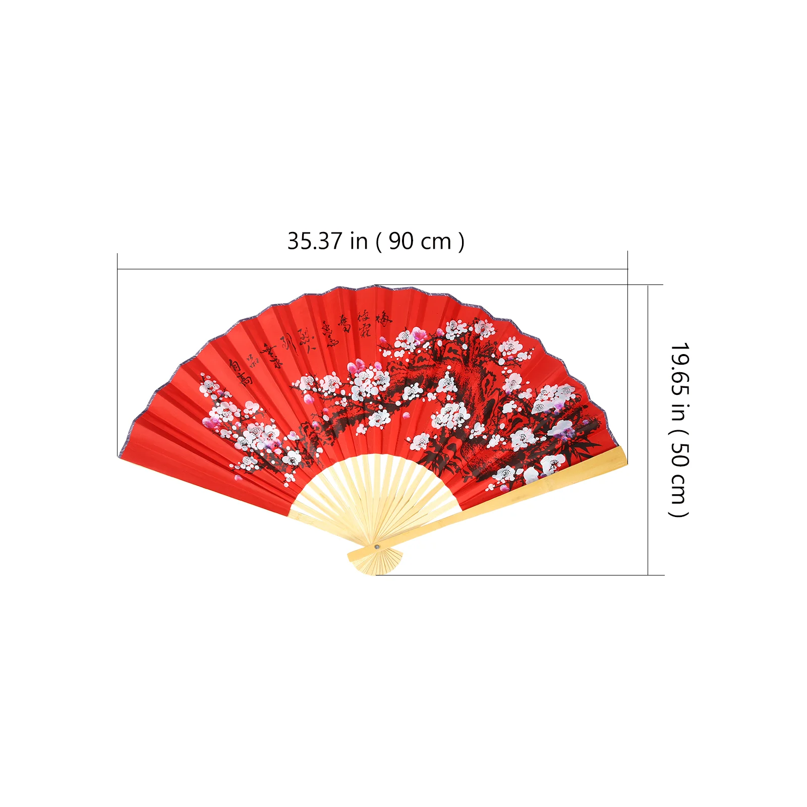 Hand Fan Chinese Japanese Handheld Paper Oriental Wall Giant Bamboo Kung Fu Asian Decor Wedding Birthday Party