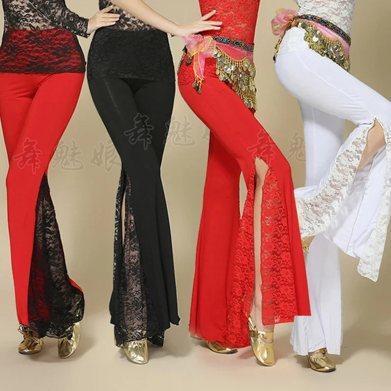 Sexy Women Suit Practice Clothes Performance Oriental Stage Costume Traje Danza Del Vientre Belly Dance Top Long Trousers Set