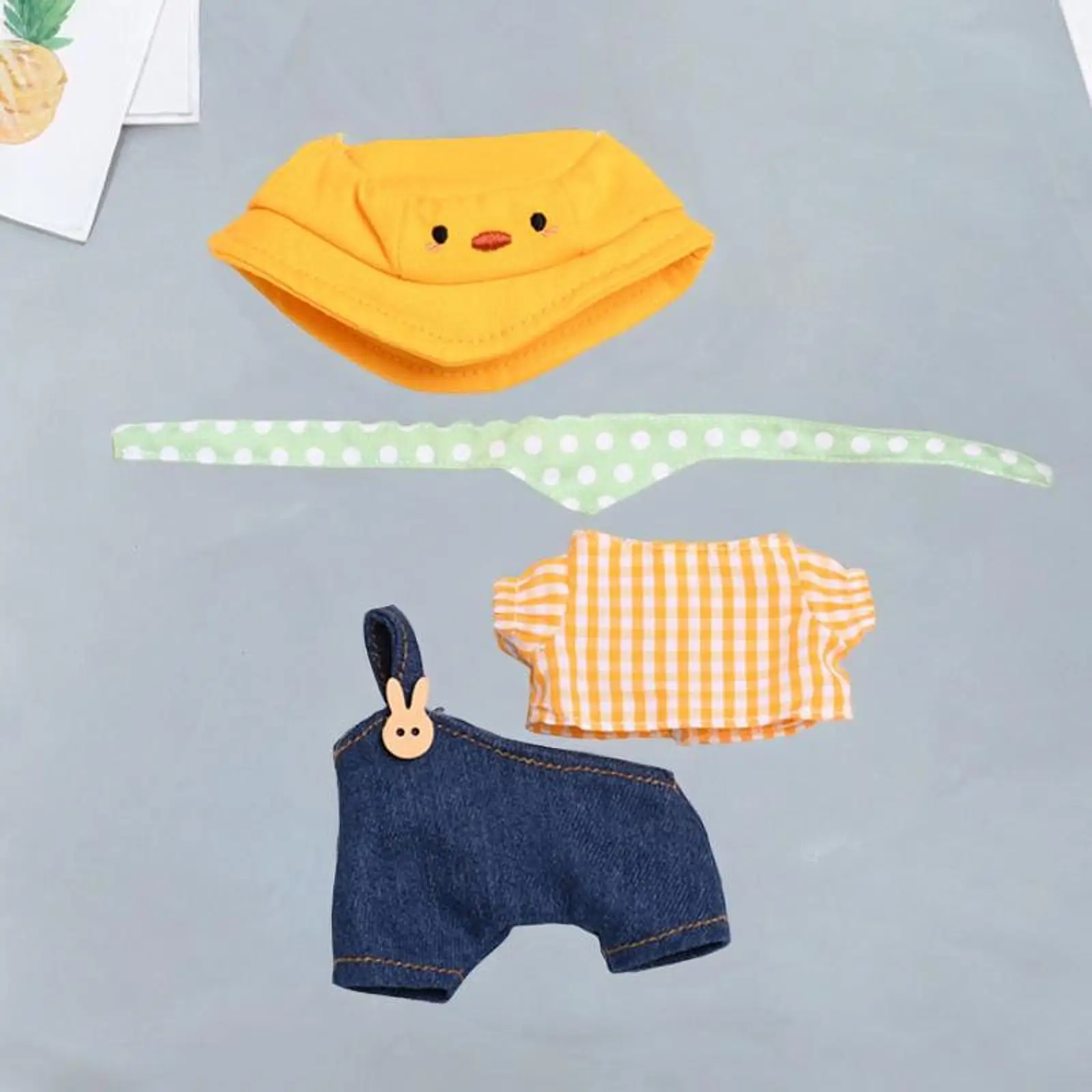 

Plush Doll Clothes for 17 cm Doll Clothing Hat Scarf Pants Shirt Set, Soft, Fashion, Plush Doll Accessories Cute Costumes DIY