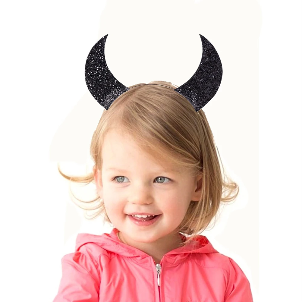 

3Pcs Halloween Horn Horn Headdress Headb Sequin Demon Costume Headdress Ram Horns Hoop Accessory Child Party Cosplay