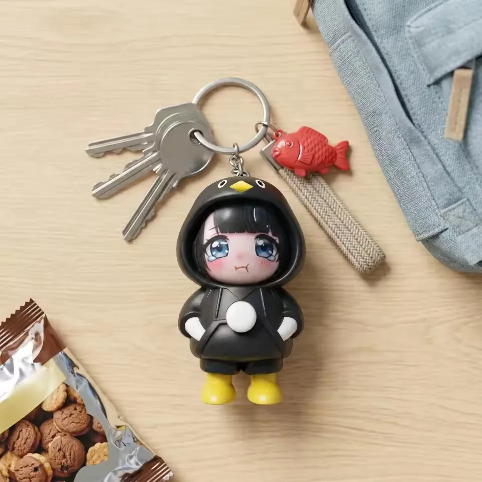 Gugu Gaga Face Changing Keychain Trendy Handheld Keychain Cartoon Stress Relief Backpack Pendant Birthday Gift