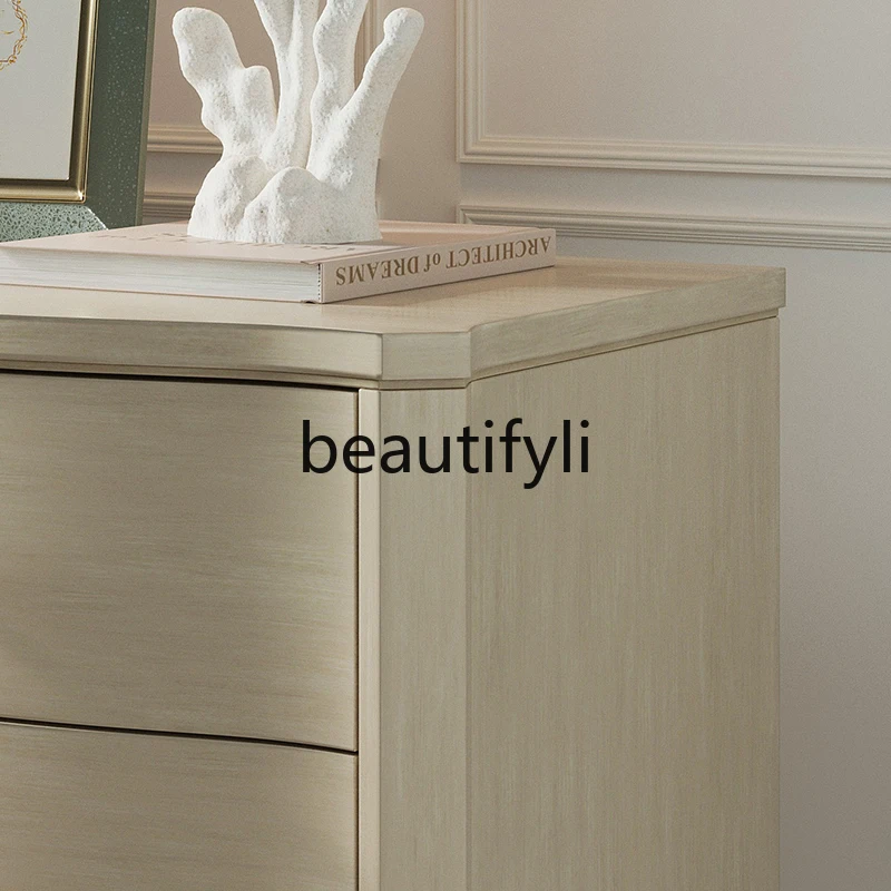 Light luxury bedside table Modern solid wood foot bedside cabinet