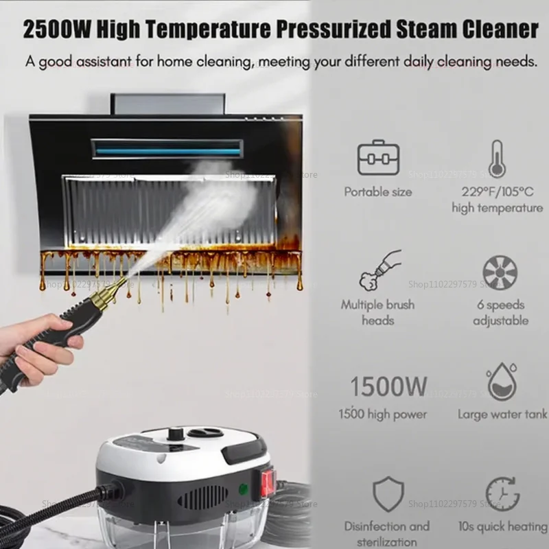 High Temperature Steam Cleaner Disinfects Kitchen Range Hood Air Conditioning Household and Car Steam Cleaner 220V Deep Clean
