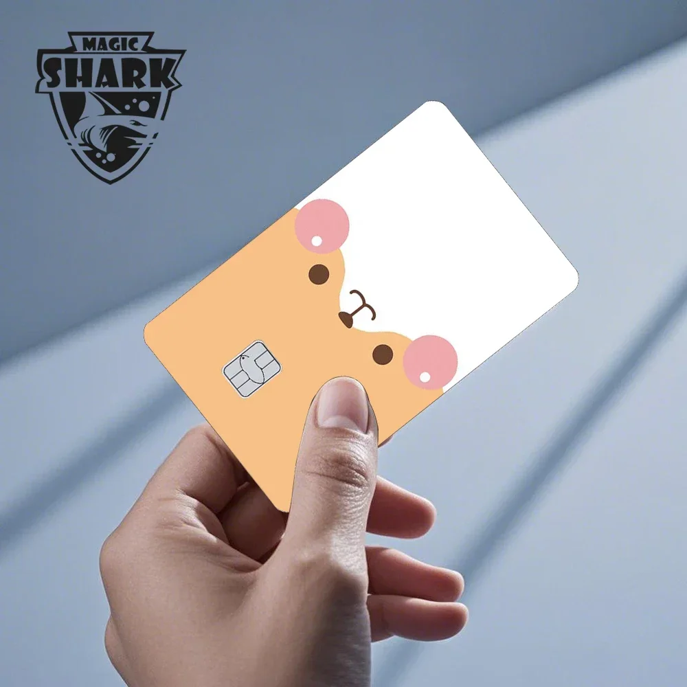 Magic Shark Poke Dog Matte PVC กันกระแทกสติกเกอร์ฟิล์มผิวสําหรับเดบิตบัตรเครดิต Bank Card ไม่มี