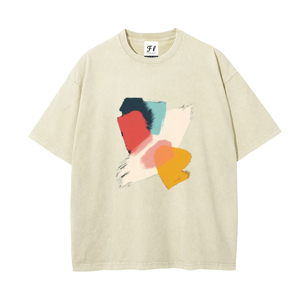 Uniek kleurrijk patroon Distressed T-shirt - Trendy grafische T-shirts, herentop Een perfecte manier om het gevoel van de mode te laten zien