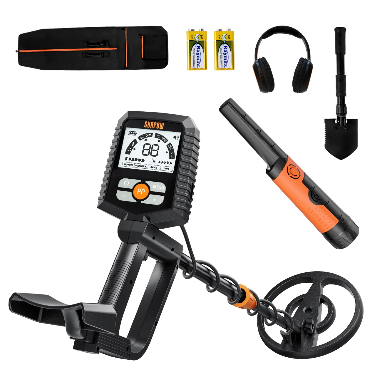 SUNPOW Metal Detector Kit with Pinpointer, 8