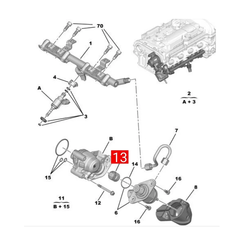 Für Peugeot 2008 3008 40008 508 30 Citroen C4L C6 C6 DS Benzinpumpe Schubstange 9807048280