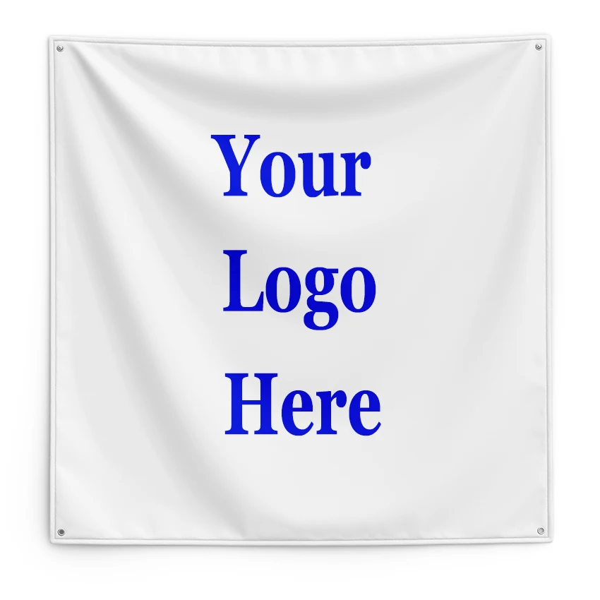 Custom Square Flag Double Sided Printing Company Promotion Advertising Home Decoration 100D Polyester Banner Tapestry