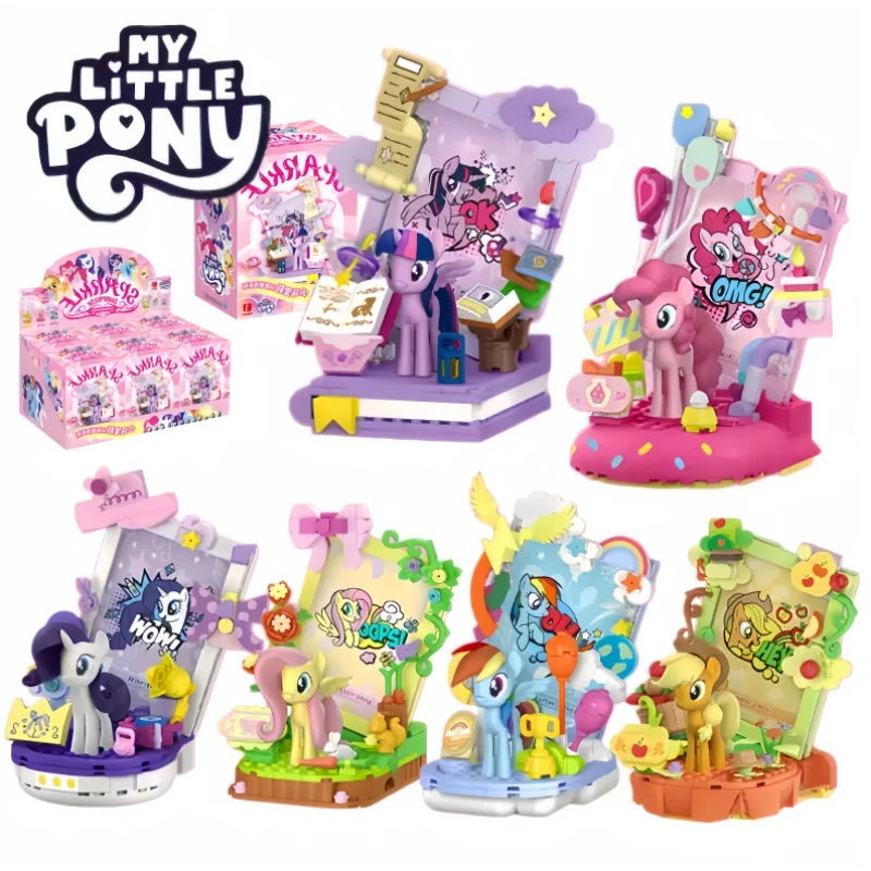 

My Little Pony Building Blocks Carton Anime Rainbow Dash Apple Jack Pinkie Pie Twilight Sparkle Rarity Assembly Toy Model Gifts