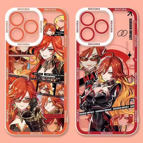 Genshin Impact Mavuika Phone Case For Samsung Galaxy S24 S23 S22 Ultra S21 S20 FE Note 20 10 Plus A15 A25 A35 A55 Silicone Funda