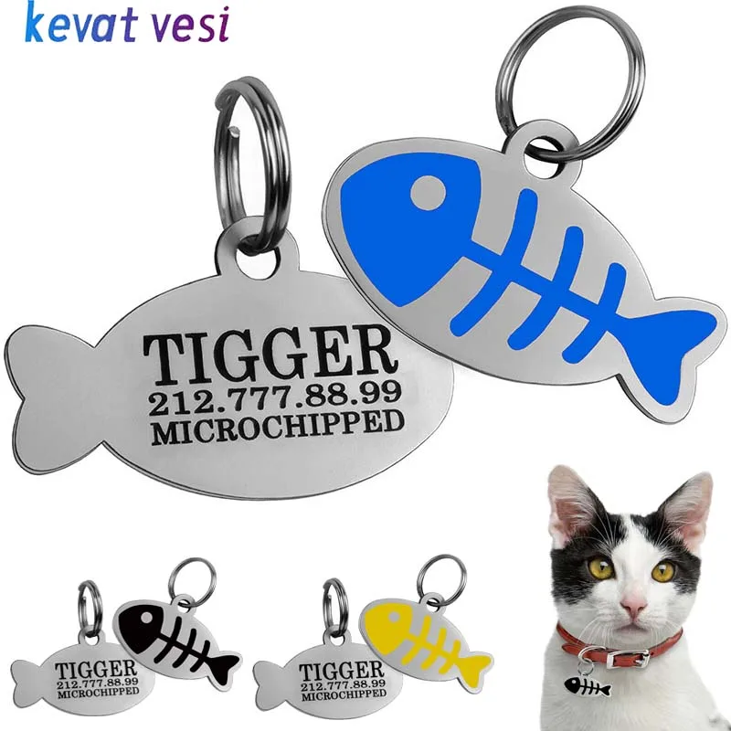 Personalized Pet ID Tag Anti-lost Personalized Pet Dog Cat Pendant Free Engraving Name Phone Number Cat Collar Tags Pet Supplies