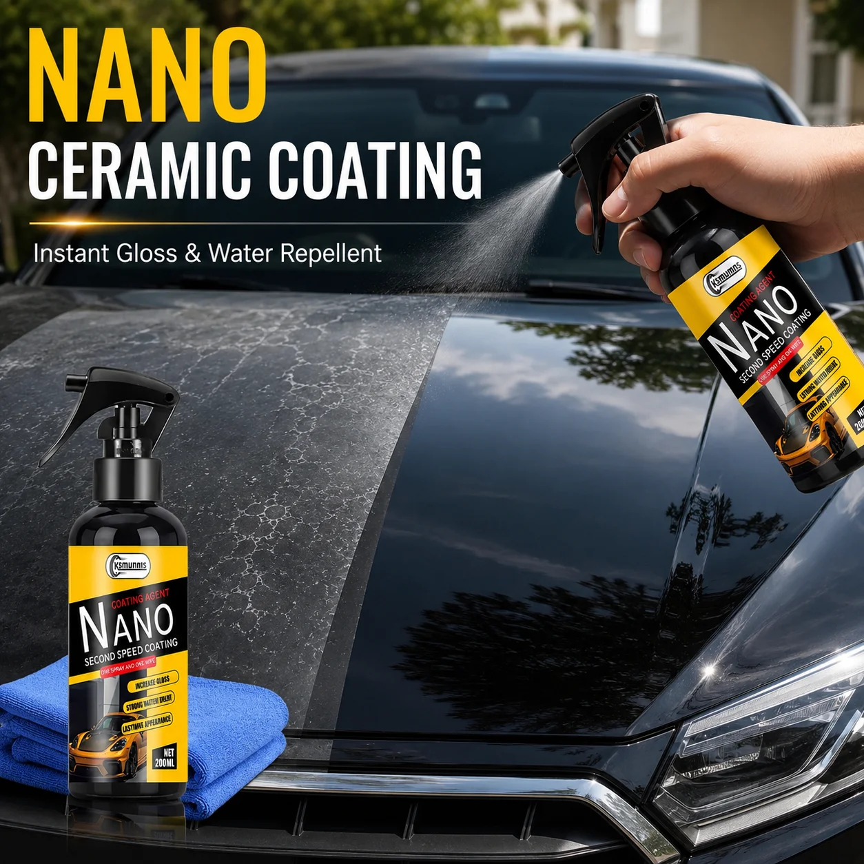 200ml Nano Ceramic Car Coating Spray for Paint Protection Scratch Repair and Long Lasting Shine