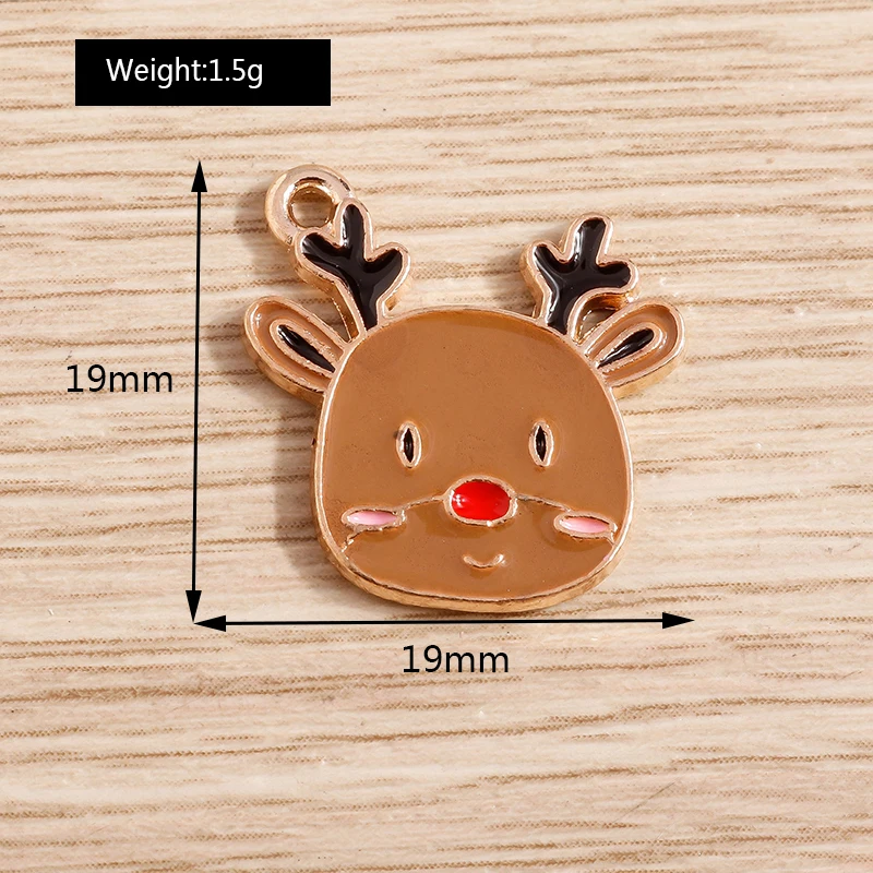 10 Stück Niedliche Emaille-Weihnachtsanhänger mit Schneemann, Weihnachtsmann und Baum für Schmuckherstellung, Ohrringe, Halsketten, DIY-Bastelbedarf – Detail 22