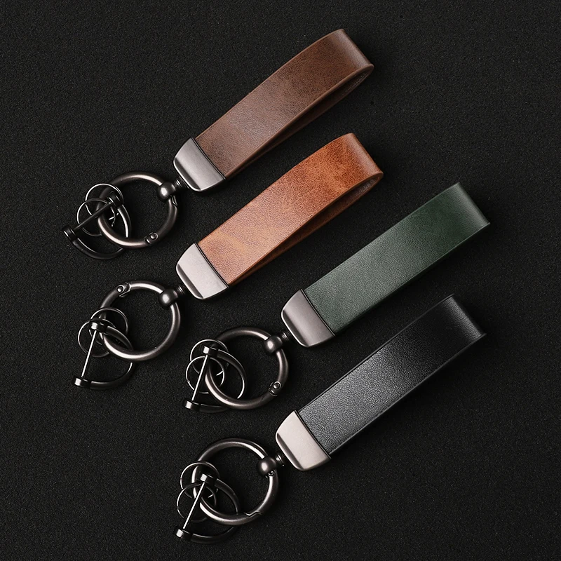 New Fashion Car Luxury Genuine Leather Keychain Key Rings Custom Gift 3D imprinting For Audi Q5 Car Accessories