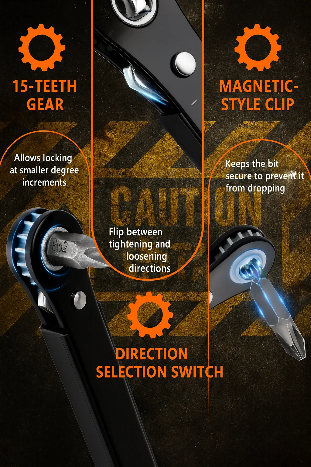 Right Angle Screwdriver Set, Mini Ratcheting 90 Degree Offset Wrench Kit, Pocket Tool for DIY Repair, Low Profile Bit Socket image 2