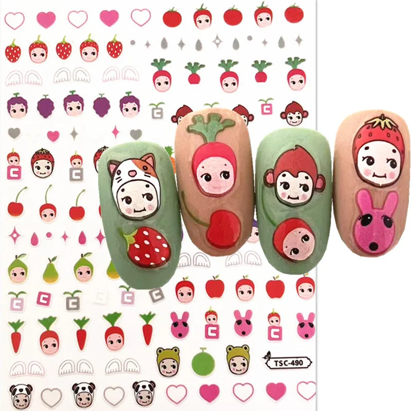 Nail slider Cute Rabbit nail art stickers decal template diy nail tool decorations TSC 491 492 493