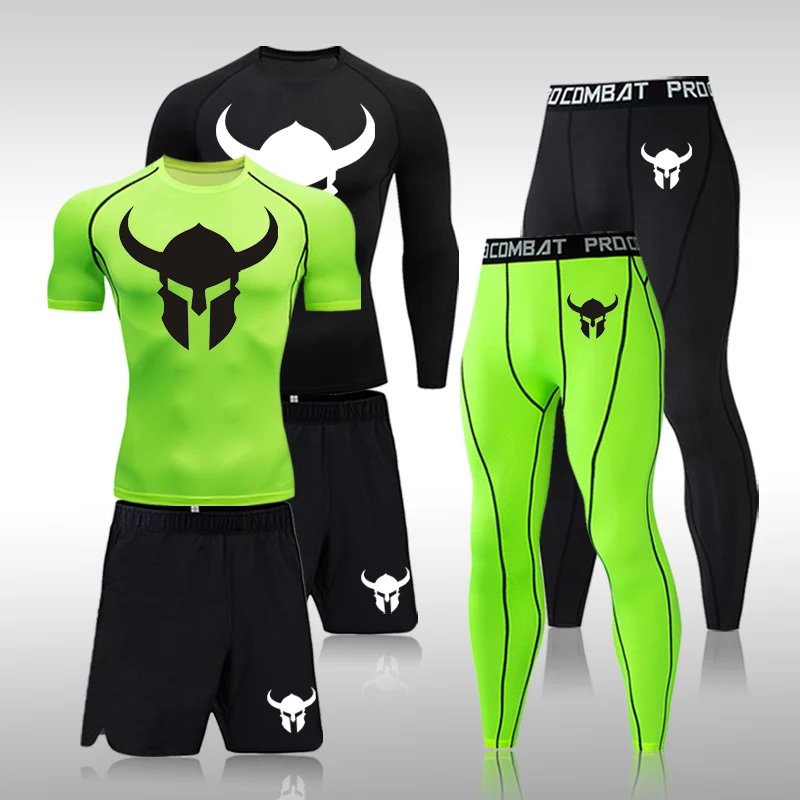 

Compression Men's Sport Suits Quick Dry Running Sets High Quality Clothes Joggers Training Gym Fitness Tracksuits MMA Rashguard