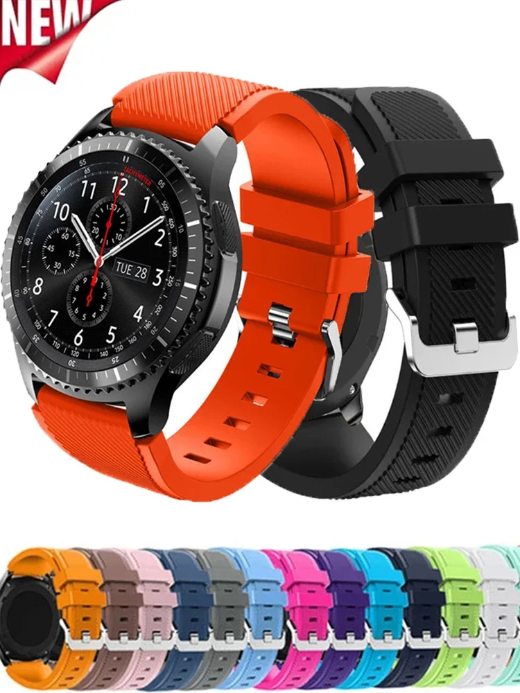 20mm 22mm Band for Samsung Galaxy Watch 3 4 5 46mm 42mm Gear S3/ Sport Frontier Active 2 Silicone Bracelet Huawei GT 2/2e Strap