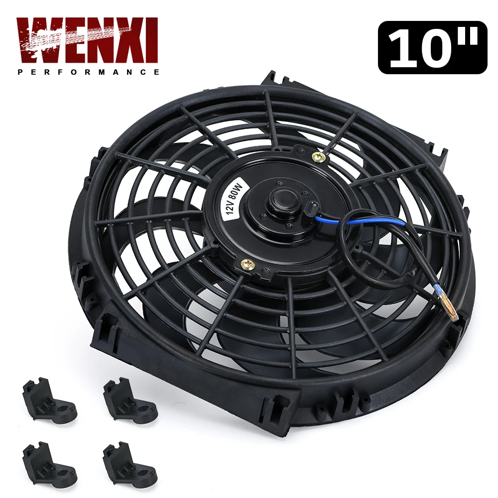 10 Inch Universal 12V 80W Slim Reversible Electric Radiator AUTO FAN Push Pull With mounting kit Type S 10