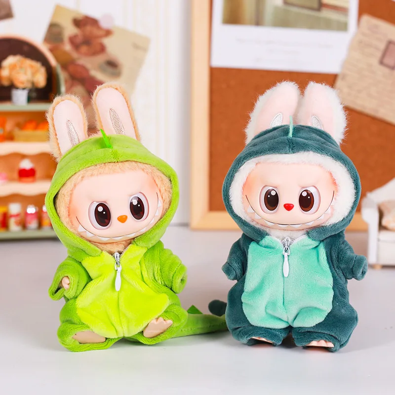 Plush Doll Clothes for Labubu Doll's Clothes Dinosaur Animal Suit with Hat Outfit Accessories Dolls Clothing