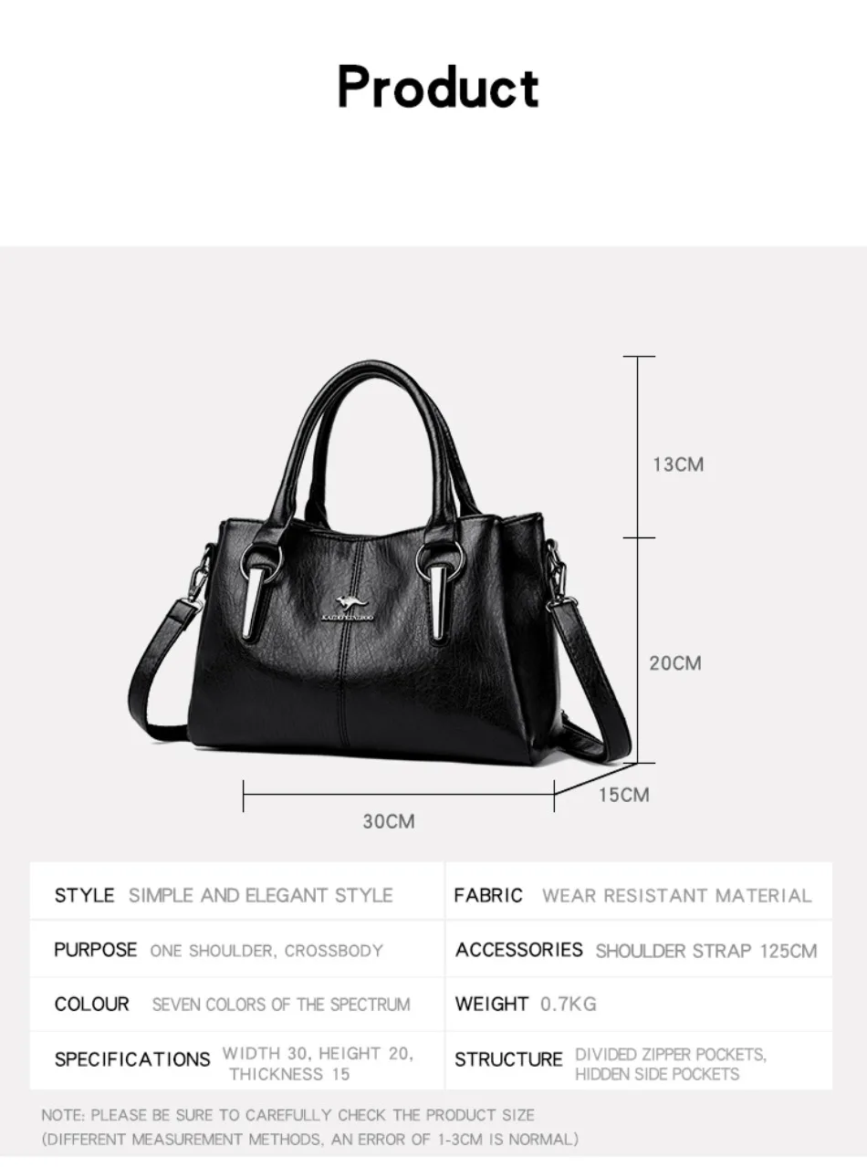 Genuine 3 Layers High Quality Soft Leather Ladies Shoulder Crossbody Bags for Women Luxury Handbags Women Bags Designer