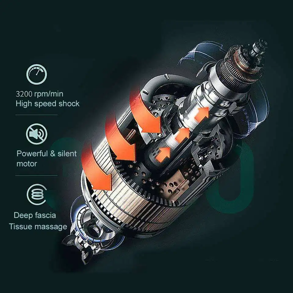 Smart Library Nieuwe Mini Fascia KH-515 USB Oplaadbare Draadloze Handmassage 32-speed LED Touchscreen Percussie Mu