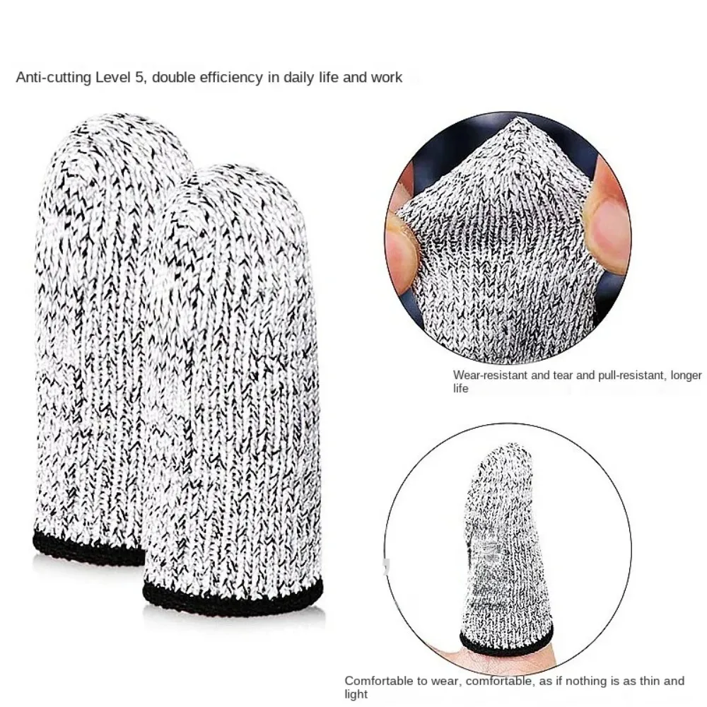 5/10Pcs Anti-Cut Finger Cover Finger Protector Sleeve Level 5 High-strength Safety Anti Cut Fingertip Gloves Kitchen Tools