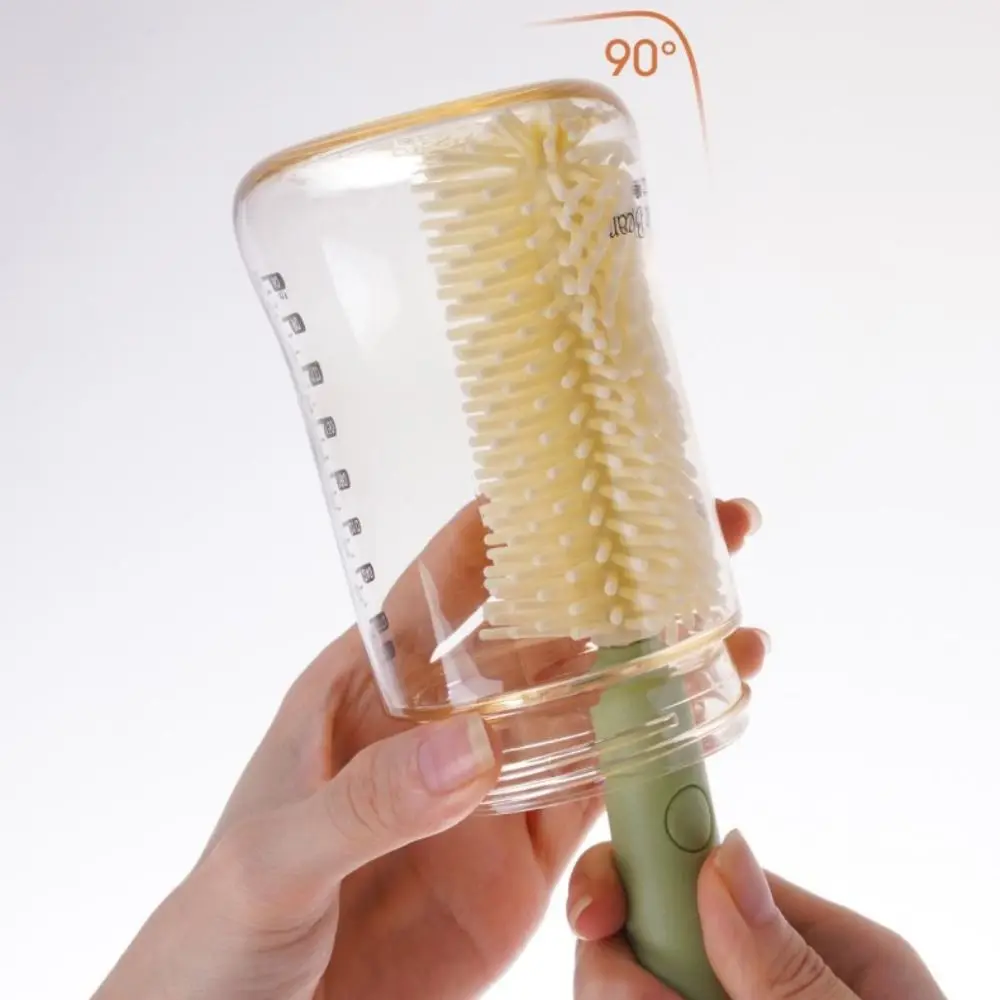 Convenient Baby Bottle Brush Set Long Handle 360 Degree Rotation Washing Tool Set with Stand Water Bottle Cleaner
