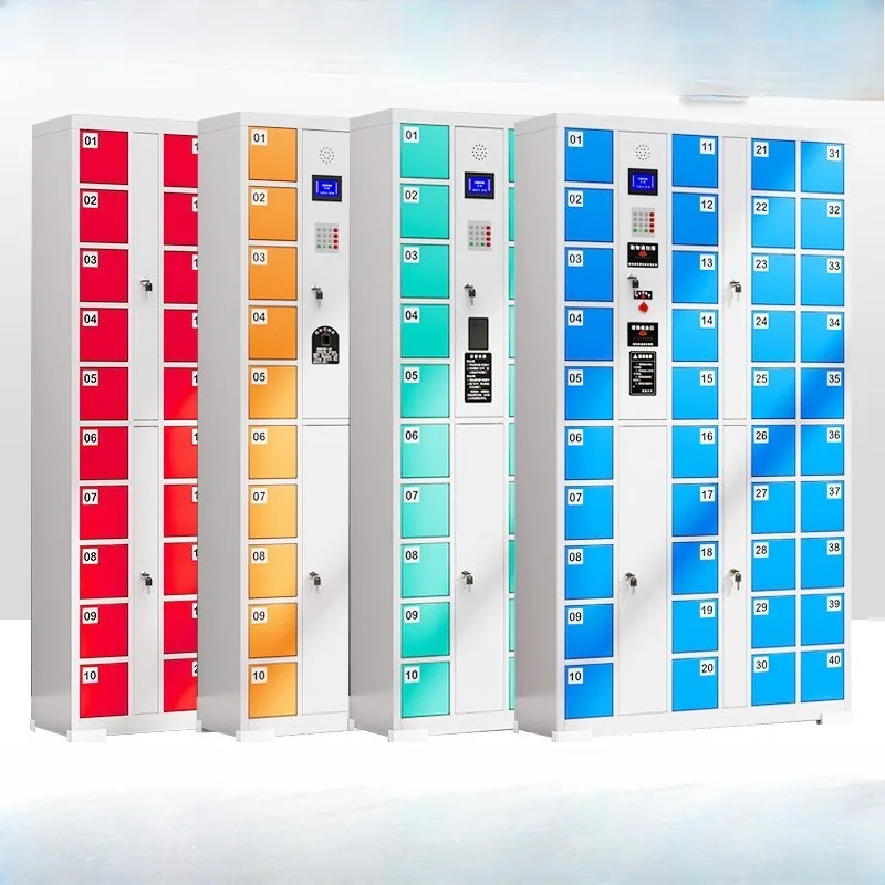 Factory employee mobile phone storage cabinet facial recognition swipe card self-coding mobile phone storage cabinet