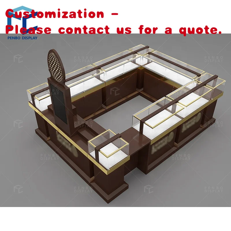 custom.Factory Supply Customized Wooden Cosmetic Kiosk Design Fragrance Perfume Glass Display Showcase Perfume Kiosk in Mall