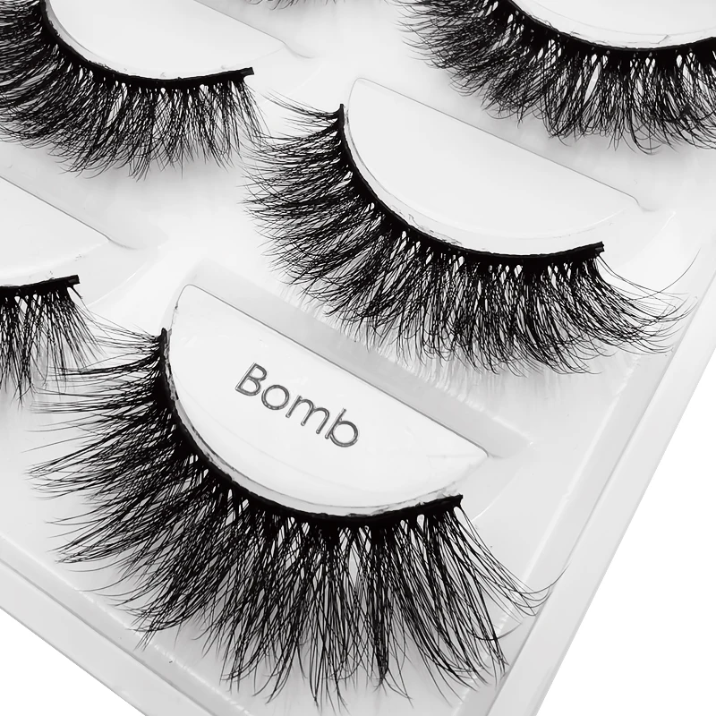 YSDO 3/5 Pares de Pestañas Postizas 3D de Visón con Ala, Volumen Grueso Dramático, Pestañas Postizas para Look Mejorado, Maquillaje Natural 6