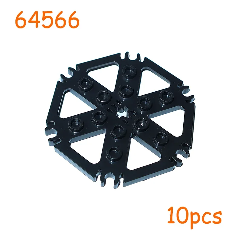 Plate Hexagonal 6x6 W Stand Plate Rotor 6 Blade DIY Building Block Brick 64566 Assembles Particles