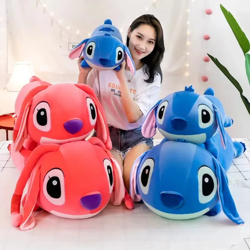 60-120CM Disney Lilo & Stitch Doll Pillow Cartoon Angel Cute Plush Toy Anime Stuffed Collection Kawaii Children's Birthday Gift