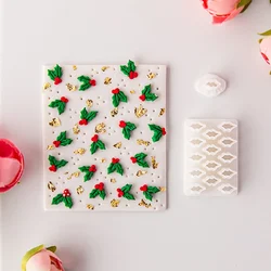 Mini Christmas Holly Leaves Polymer Clay Cutters DIY Christmas Pendant Earring Making Tools Holly Leaf Soft Pottery Clay Molds
