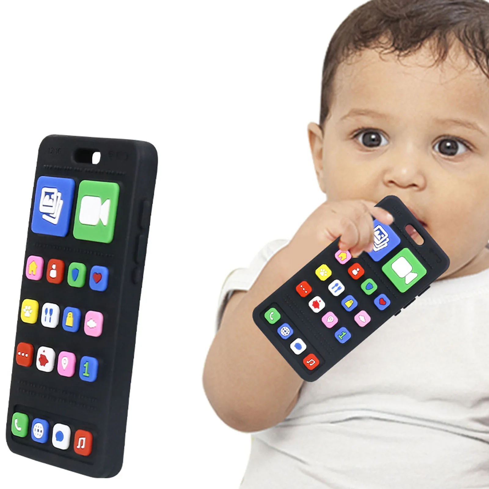 

Mobile Phone Model Silicone Teether for Infants Food Grade Chewable Teething Relief Teether for Babies Food Grade Soothing Toy