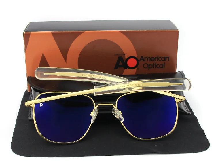 Ao Sonnenbrille Mann amerikanische Armee Militär Luftfahrt Pilot polarisierte Sonnenbrille Frau Luxusmarke Vintage Metall Titan Rahmen – Detail 11