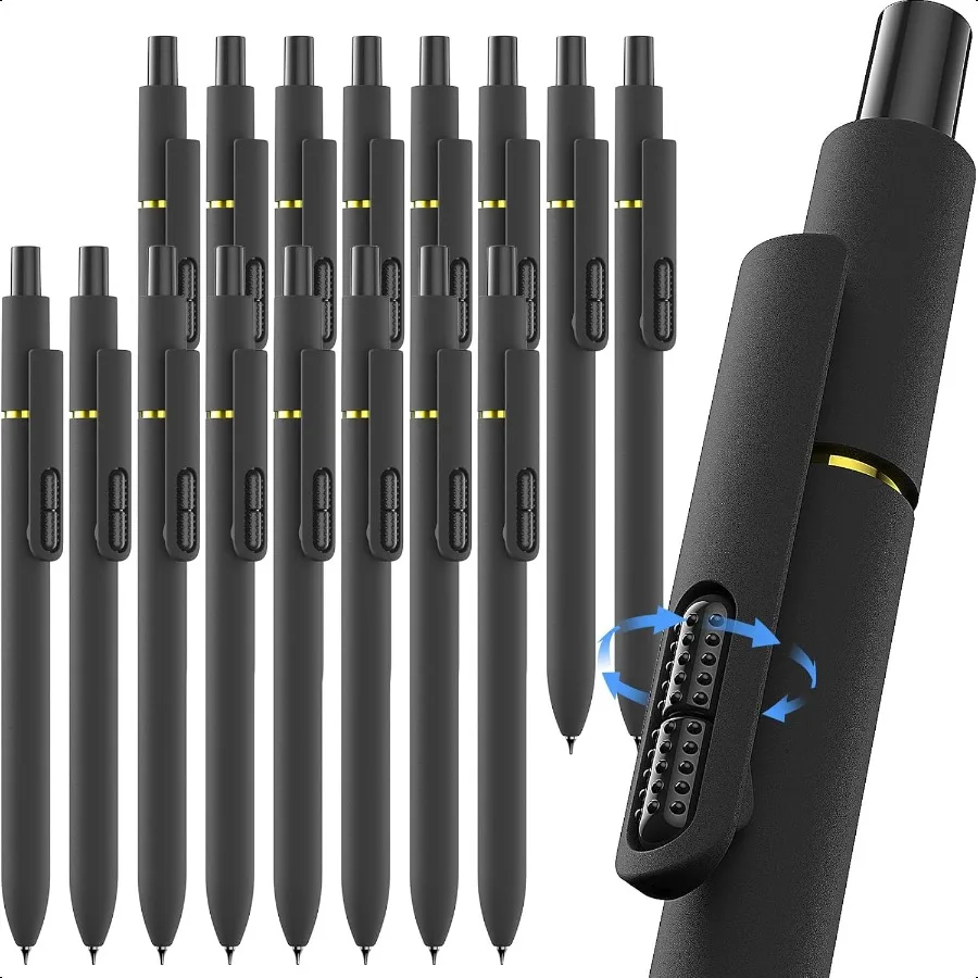 

16 Pcs Gel Pens 0.7mm Fine Point Smooth Writing Fidget Pens QuickDry Long Lasting Black Ink Office School plies Men Women Stude