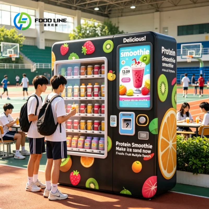 Customized Fully Automatic Frozen Fruit Smoothie Vending Machine, Commercial Self-service Drink Vending Equipment