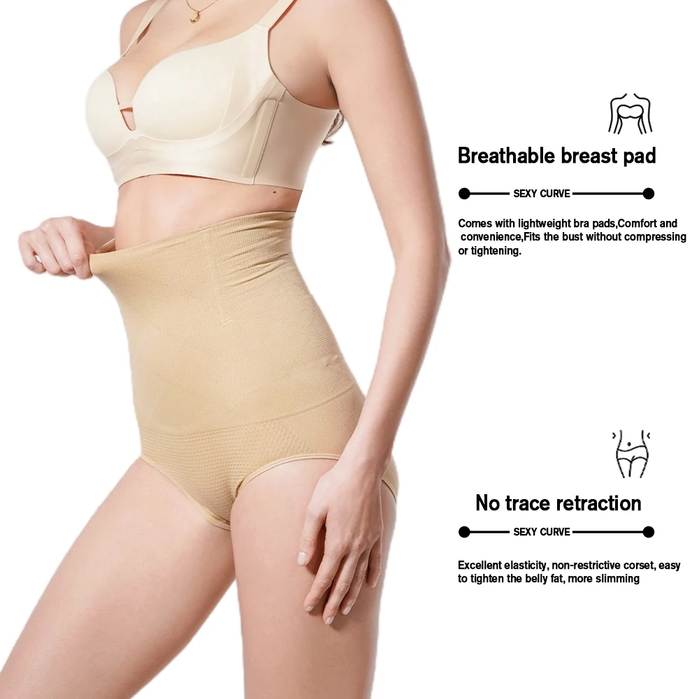 Damska bielizna modelująca po porodzie z wysokim stanem majtki kontrolujące brzuch 4 stal bez kości bielizna na brzuch Plus Size Shapers Panti