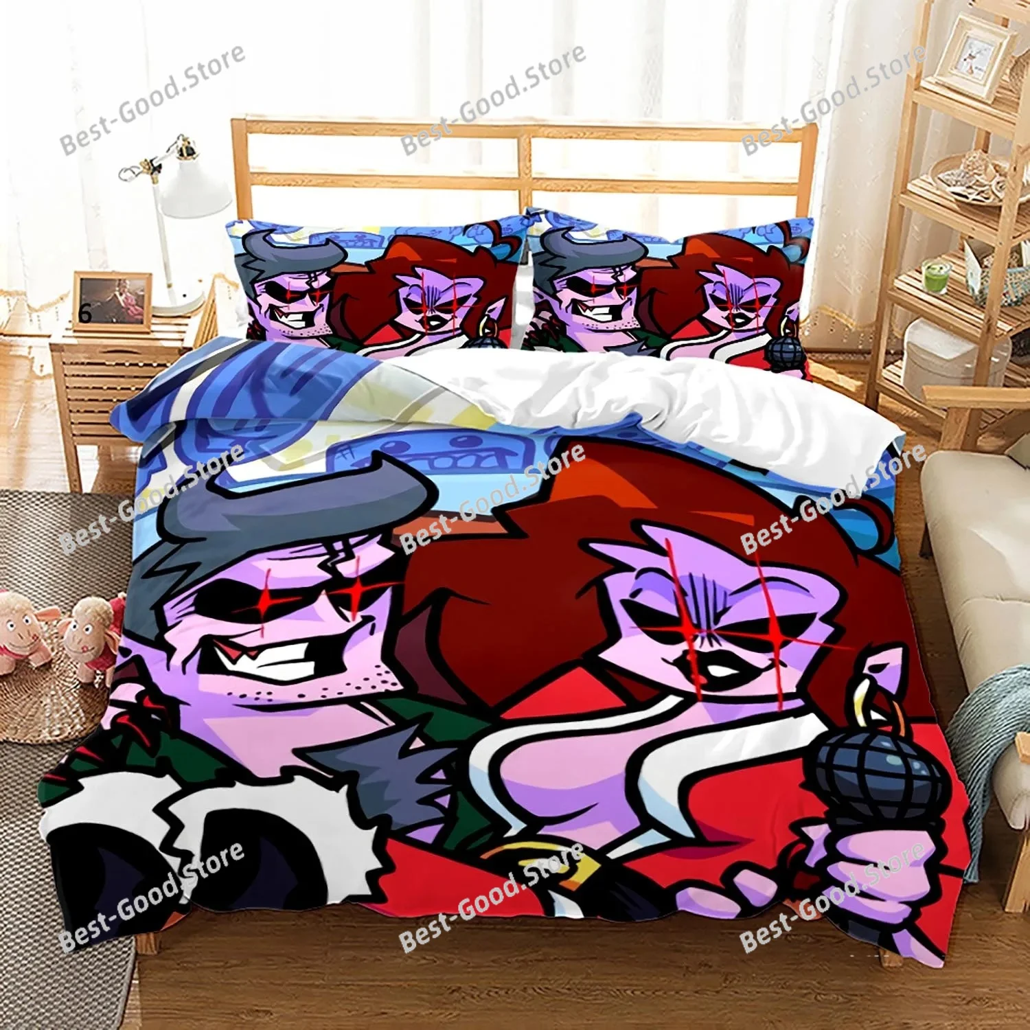 3D Friday Night Funkin Bedding Set Single Twin Full Queen King Size Friday Night Funkin Bed Set Children Kid Bedroom Duvet Cover