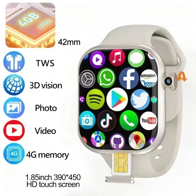 

Часы VP29 5G с ОС Android 10,0, 2,29 дюйма Amoled GPS, WIFI, NFC, вращающаяся камера для магазина, аксессуары для наблюдения Google, баланс