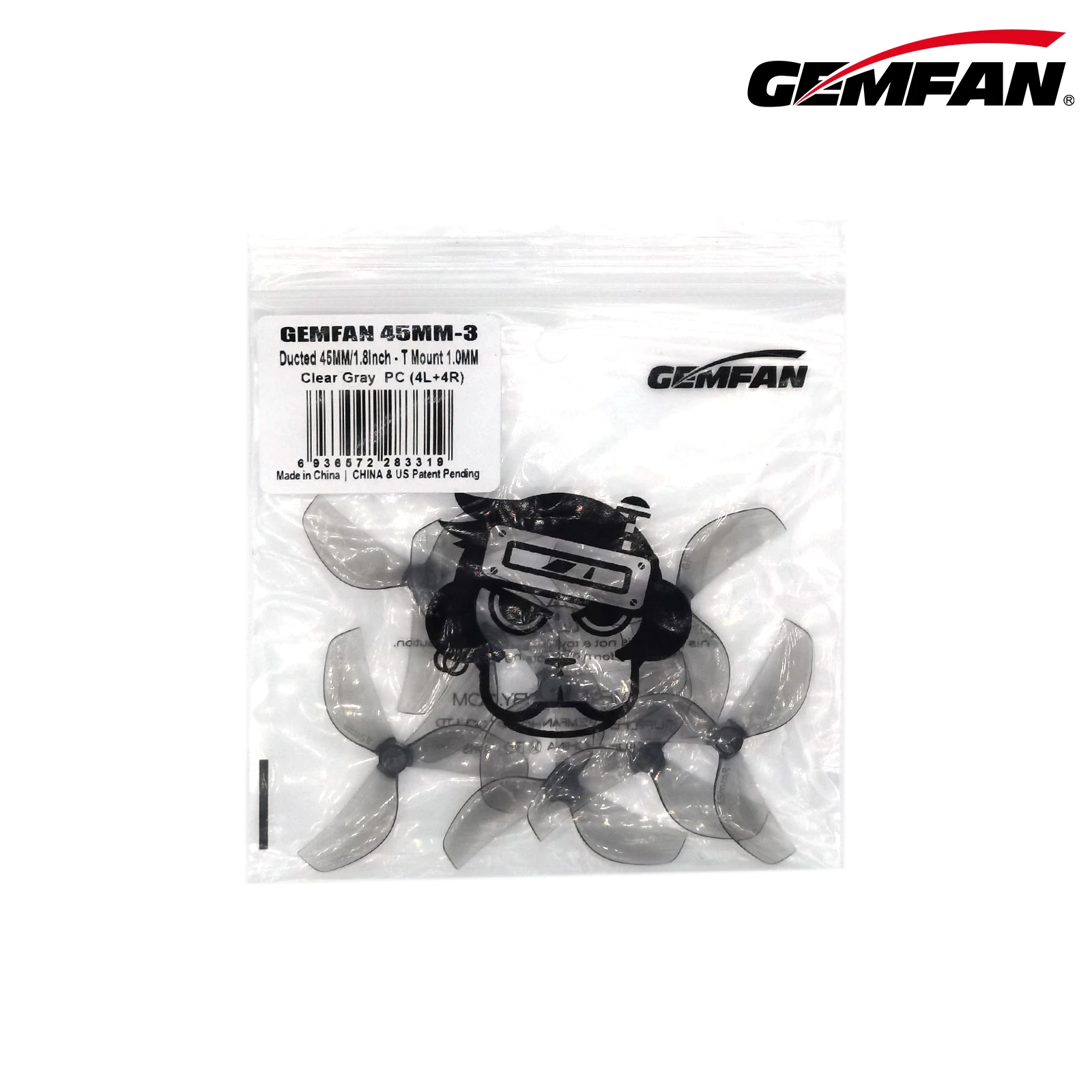 Gemfan 45mm 3-Blade PC Propeller T-Mount 1mm 1.5mm 0805 Motor for FPV RC FreestyleTinywhoop Drones DIY Parts