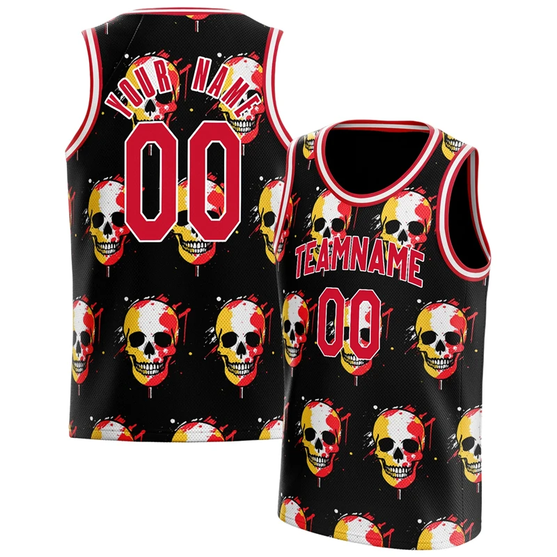 Fashion Red Basketball Tank Tops Summer Trend Custom Name Team Name Men Women Sports Vest Casual Oversized Team Uniforms Tees