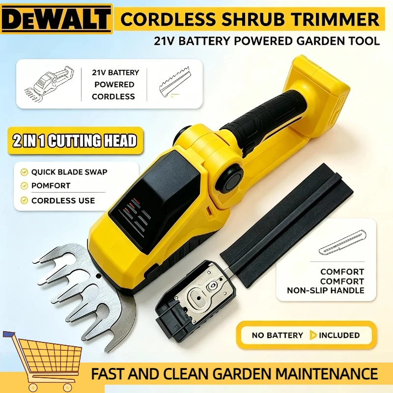 Dewalt 2 IN 1 Cordless Hedge Trimmer Handheld Household Shrub Weeding Pruning Mower Garden Tools