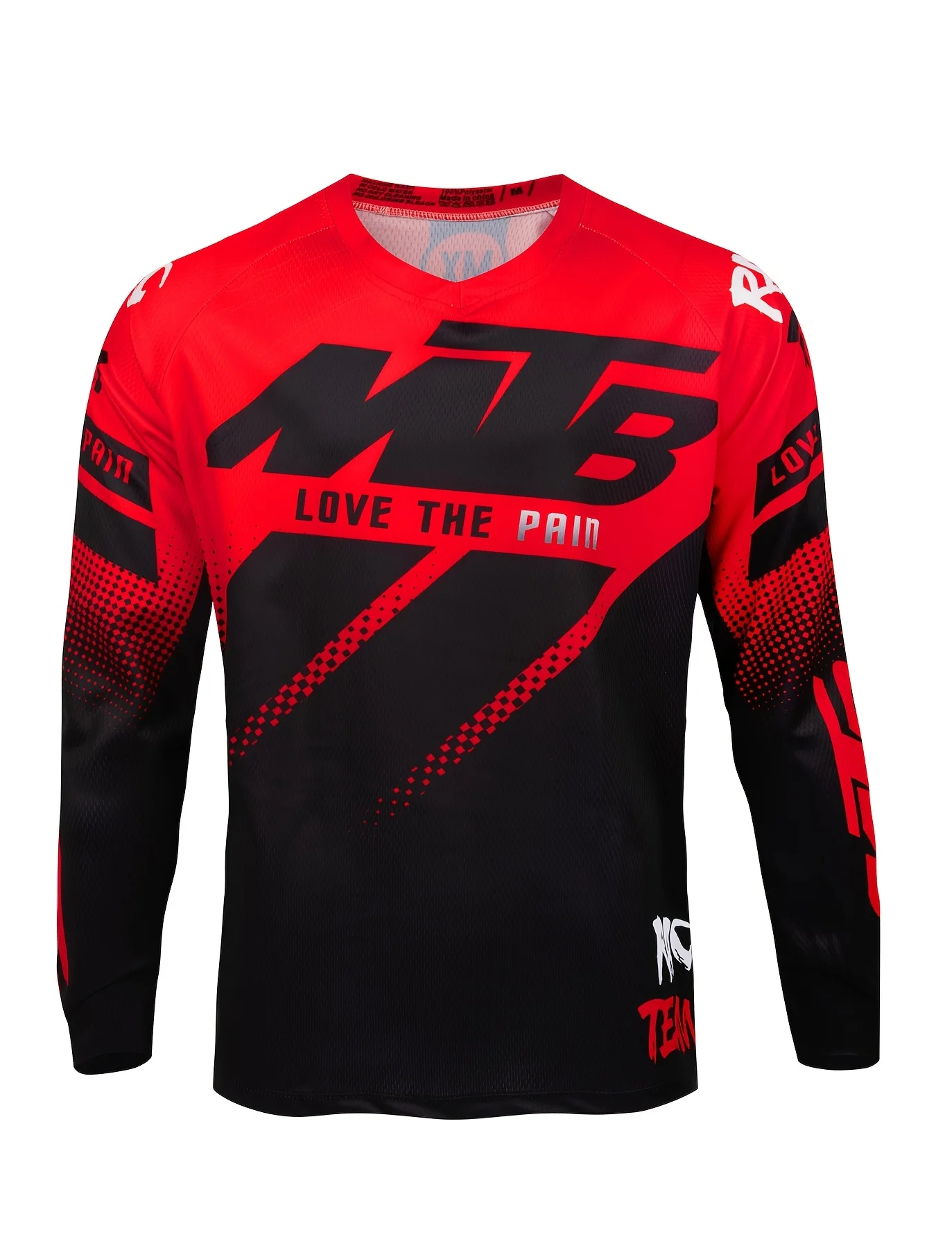 2026 Spring and Autumn MTB Casual Long-Sleeved T-shirt for Men Women Fashionable and Trendy V-Neck Motorcycle T-shirt