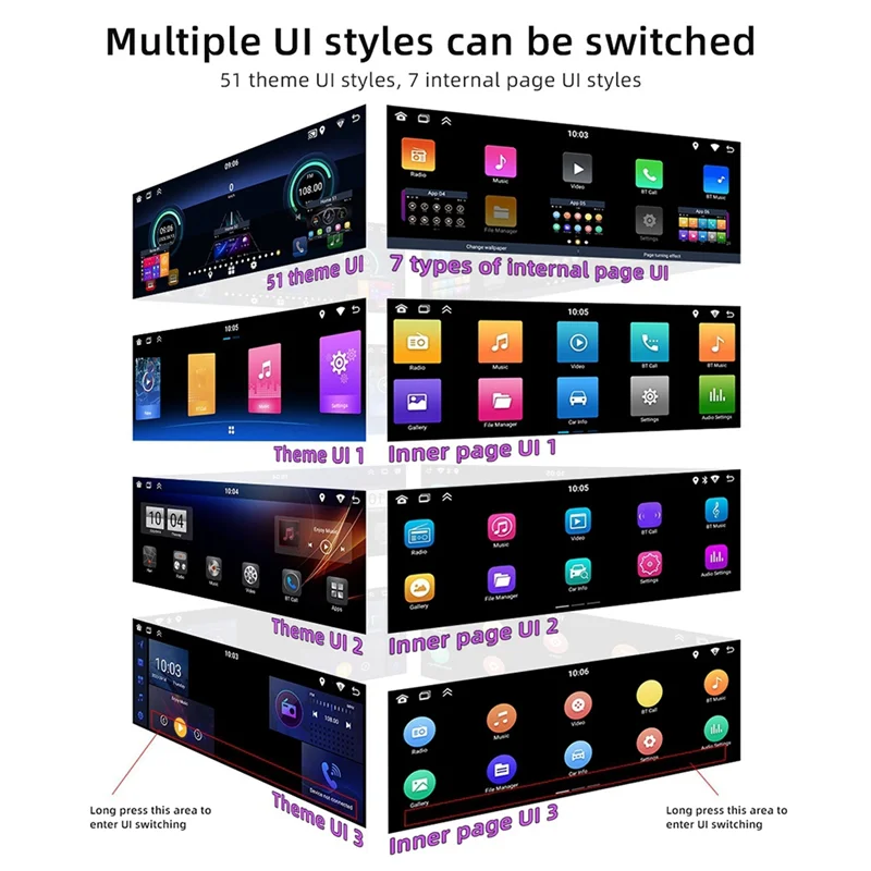 A76G-Car 6.86 Inch 1 Din MP5 Player With Bluetooth And Portable Screen Navigation For Wireless Carplay And Android Auto, 2+32G